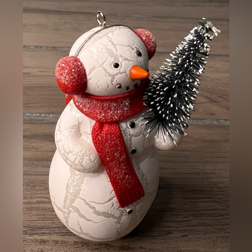 Hallmark Keepsake 2010 Christmas Ornament “Sprited Snowman with tree & Red Scarf - Picture 7 of 9